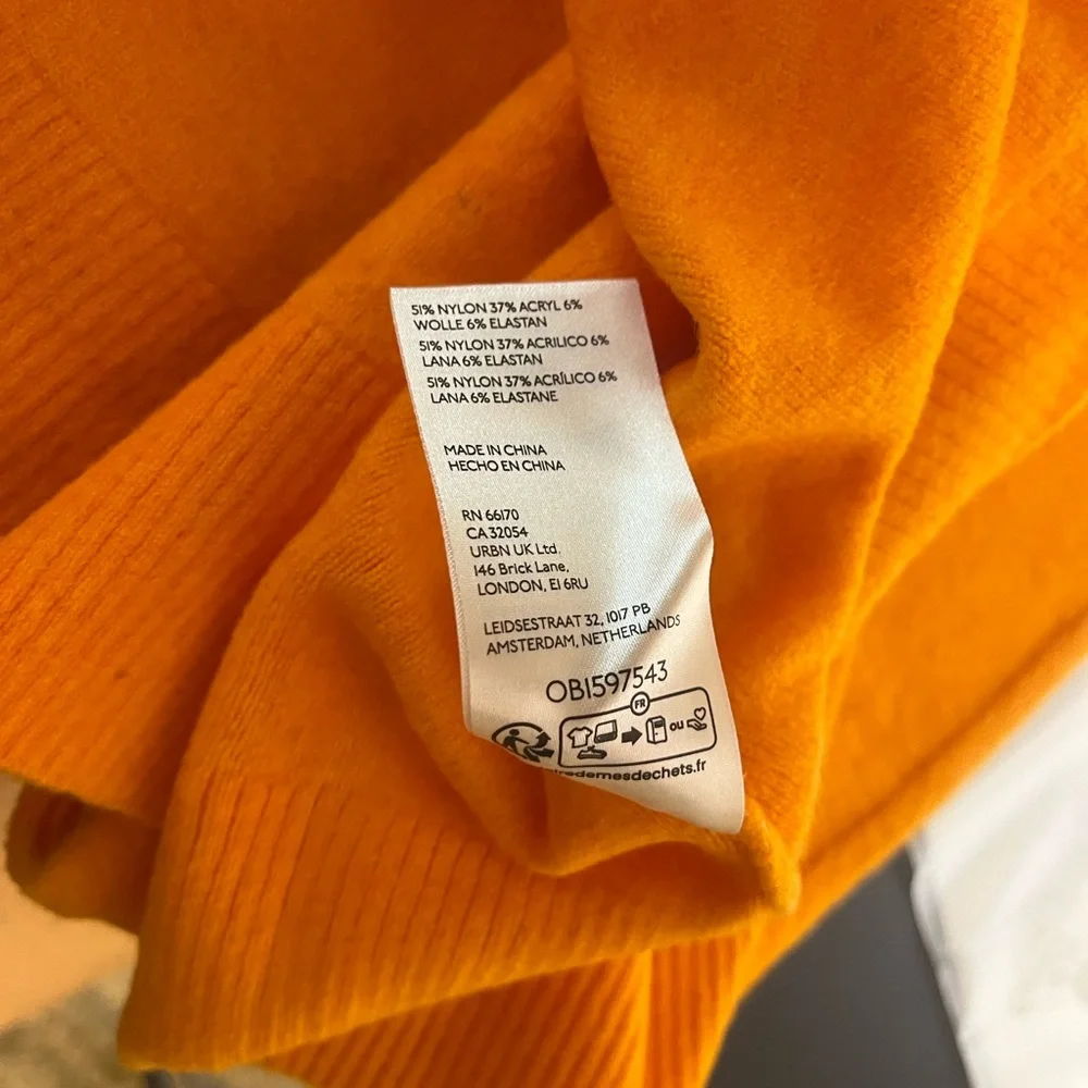 NWT Free People‎ Luna Pullover in Bright Marigold Size XS